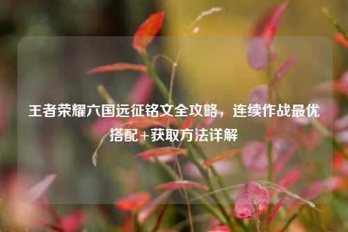 王者荣耀六国远征铭文全攻略,连续作战最优搭配+获取方法详解