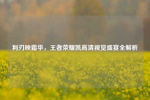 利刃映霜华,王者荣耀凯高清视觉盛宴全解析