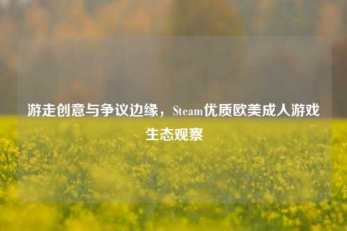 游走创意与争议边缘,Steam优质欧美成人游戏生态观察
