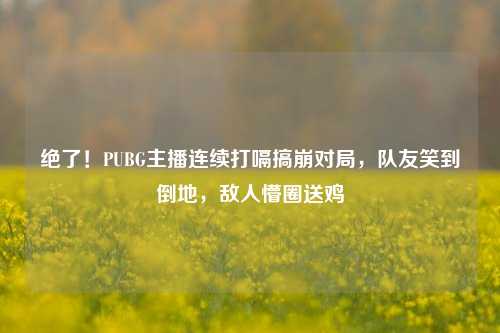绝了!PUBG主播连续打嗝搞崩对局,队友笑到倒地,敌人懵圈送鸡