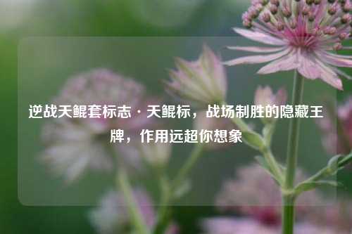 逆战天鲲套标志·天鲲标，战场制胜的隐藏王牌，作用远超你想象