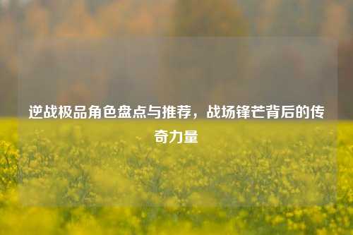 逆战极品角色盘点与推荐,战场锋芒背后的传奇力量