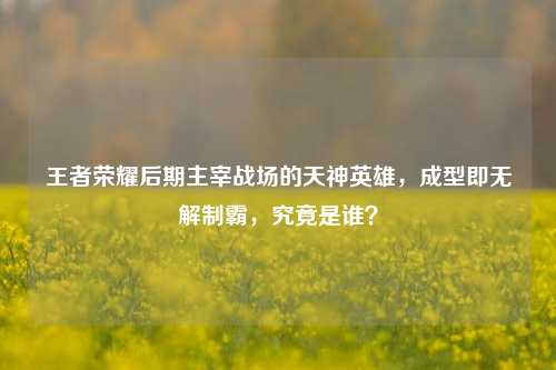 王者荣耀后期主宰战场的天神英雄,成型即无解制霸,究竟是谁?