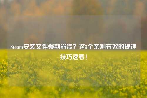Steam安装文件慢到崩溃？这8个亲测有效的提速技巧速看！