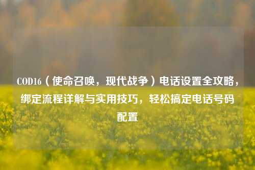 COD16（使命召唤，现代战争）电话设置全攻略，绑定流程详解与实用技巧，轻松搞定电话号码配置