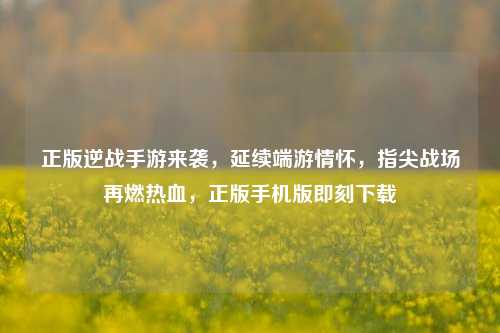 正版逆战手游来袭,延续端游情怀,指尖战场再燃热血,正版手机版即刻下载