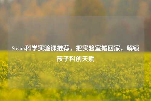 Steam科学实验课推荐,把实验室搬回家,解锁孩子科创天赋
