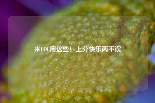来LOL用这些！上分快乐两不误