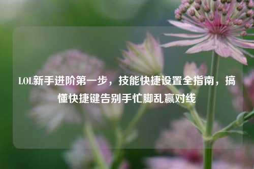 LOL新手进阶第一步，技能快捷设置全指南，搞懂快捷键告别手忙脚乱赢对线