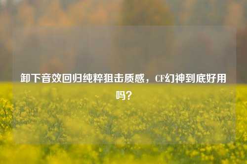 卸下音效回归纯粹狙击质感，CF幻神到底好用吗？
