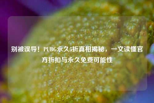 别被误导！PUBG永久5折真相揭秘，一文读懂官方折扣与永久免费可能性