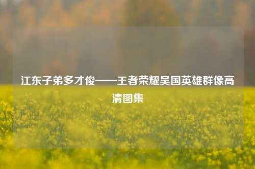 江东子弟多才俊——王者荣耀吴国英雄群像高清图集