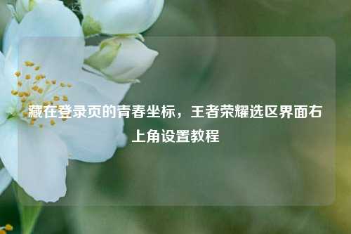 藏在登录页的青春坐标，王者荣耀选区界面右上角设置教程