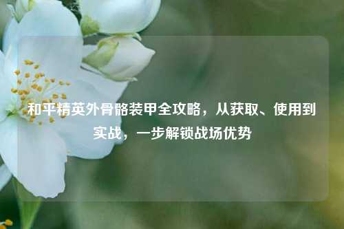 和平精英外骨骼装甲全攻略,从获取、使用到实战,一步解锁战场优势