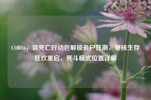 COD16,装死亡行动包解锁丧尸狂潮,硬核生存狂欢重启,死斗模式位置详解