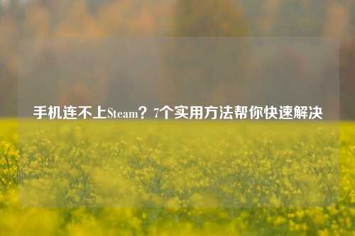 手机连不上Steam?7个实用方法帮你快速解决