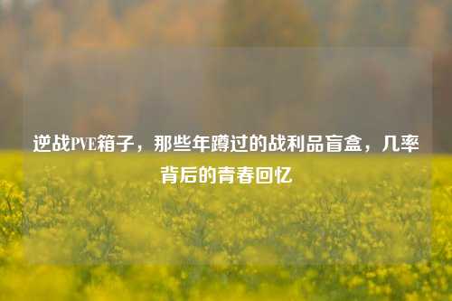 逆战PVE箱子，那些年蹲过的战利品盲盒，几率背后的青春回忆