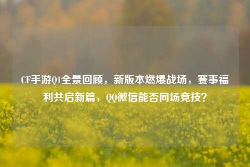 CF手游Q1全景回顾,新版本燃爆战场,赛事福利共启新篇,QQ微信能否同场竞技?
