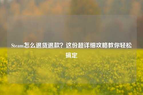 Steam怎么退货退款?这份超详细攻略教你轻松搞定