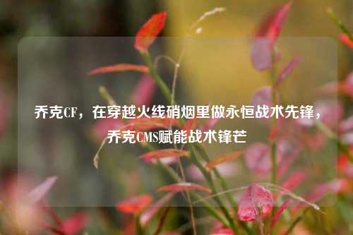 乔克CF,在穿越火线硝烟里做永恒战术先锋,乔克CMS赋能战术锋芒