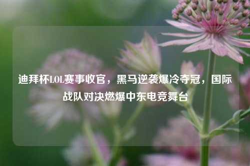 迪拜杯LOL赛事收官,黑马逆袭爆冷夺冠,国际战队对决燃爆中东电竞舞台