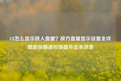 CF怎么显示敌人血量？敌方血量显示设置全攻略助你精准控场提升击杀效率
