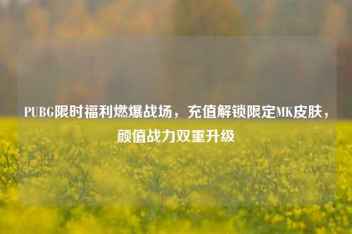 PUBG限时福利燃爆战场,充值解锁限定MK皮肤,颜值战力双重升级