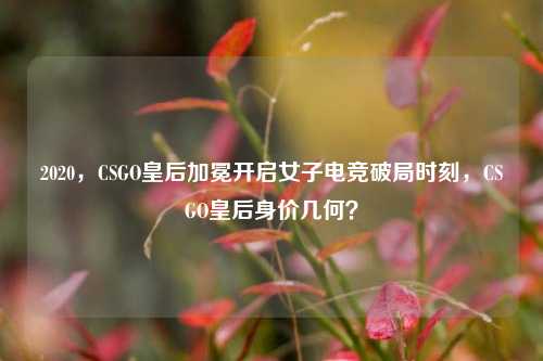 2020,CSGO皇后加冕开启女子电竞破局时刻,CSGO皇后身价几何?
