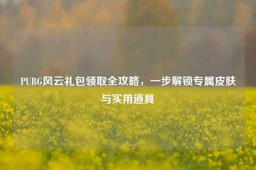 PUBG风云礼包领取全攻略，一步解锁专属皮肤与实用道具