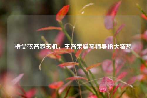指尖弦音藏玄机,王者荣耀琴师身份大猜想