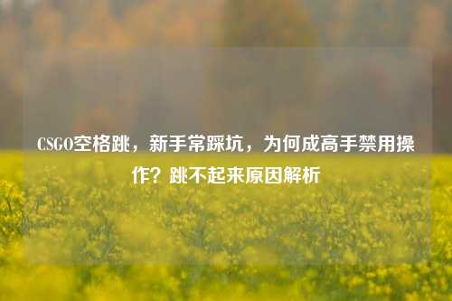 CSGO空格跳，新手常踩坑，为何成高手禁用操作？跳不起来原因解析