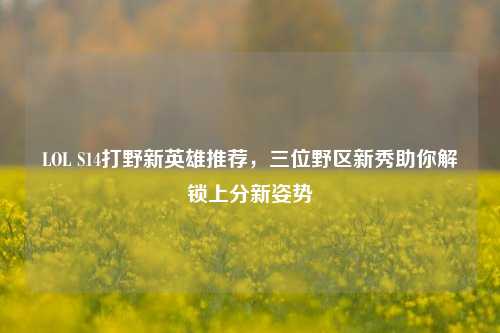 LOL S14打野新英雄推荐，三位野区新秀助你解锁上分新姿势