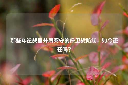 那些年逆战里并肩死守的保卫战防线,如今还在吗?