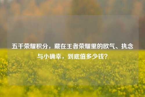 五千荣耀积分,藏在王者荣耀里的欧气、执念与小确幸,到底值多少钱?