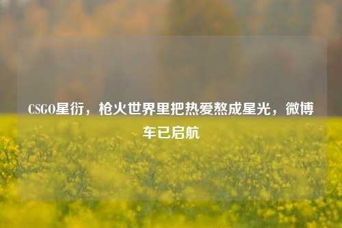 CSGO星衍，枪火世界里把热爱熬成星光，微博车已启航