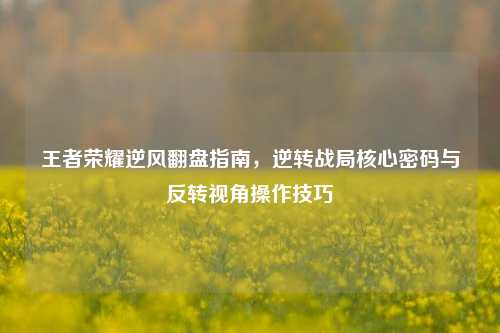 王者荣耀逆风翻盘指南,逆转战局核心密码与反转视角操作技巧
