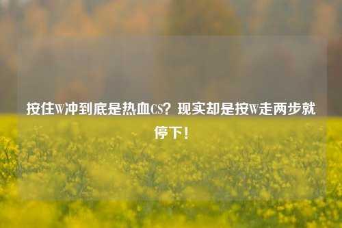 按住W冲到底是热血CS?现实却是按W走两步就停下!