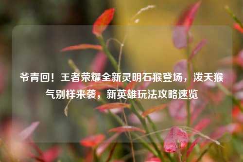 爷青回!王者荣耀全新灵明石猴登场,泼天猴气别样来袭,新英雄玩法攻略速览