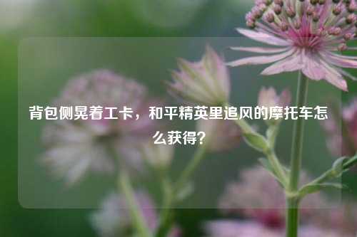 背包侧晃着工卡,和平精英里追风的摩托车怎么获得?