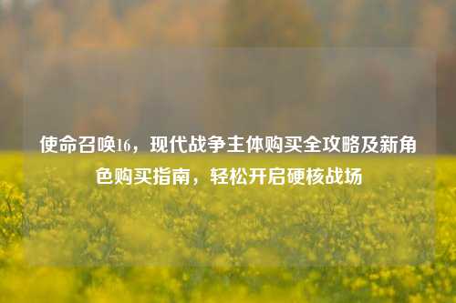 使命召唤16,现代战争主体购买全攻略及新角色购买指南,轻松开启硬核战场