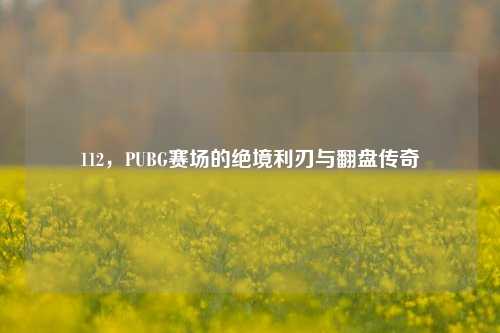 112,PUBG赛场的绝境利刃与翻盘传奇