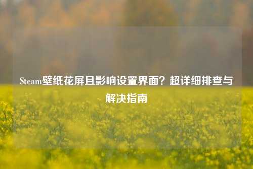 Steam壁纸花屏且影响设置界面？超详细排查与解决指南
