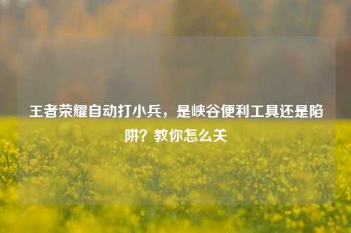 王者荣耀自动打小兵,是峡谷便利工具还是陷阱?教你怎么关
