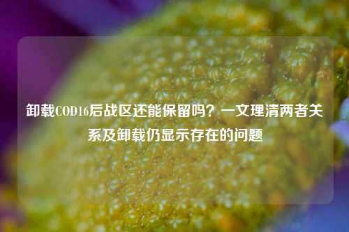 卸载COD16后战区还能保留吗?一文理清两者关系及卸载仍显示存在的问题