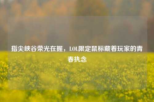指尖峡谷荣光在握,LOL限定鼠标藏着玩家的青春执念