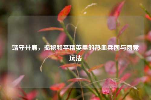 靖守并肩，揭秘和平精英里的热血兵团与团竞玩法