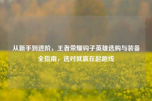 从新手到进阶,王者荣耀钩子英雄选购与装备全指南,选对就赢在起跑线