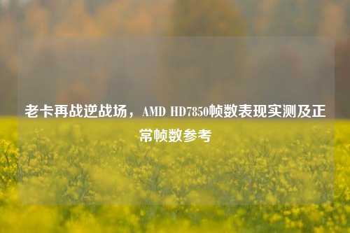 老卡再战逆战场，AMD HD7850帧数表现实测及正常帧数参考