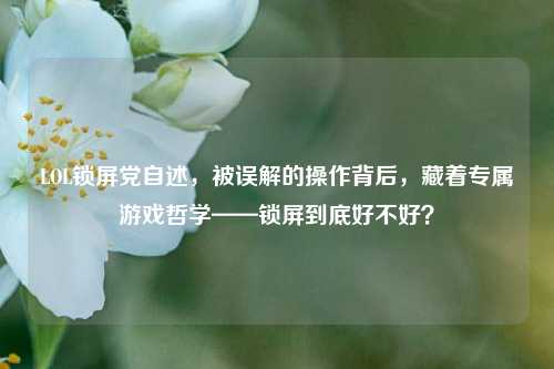 LOL锁屏党自述,被误解的操作背后,藏着专属游戏哲学——锁屏到底好不好?