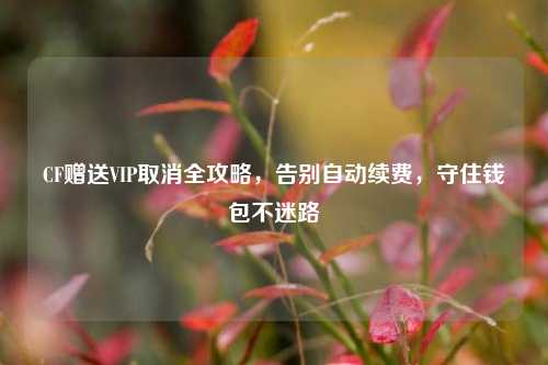 CF赠送VIP取消全攻略,告别自动续费,守住钱包不迷路